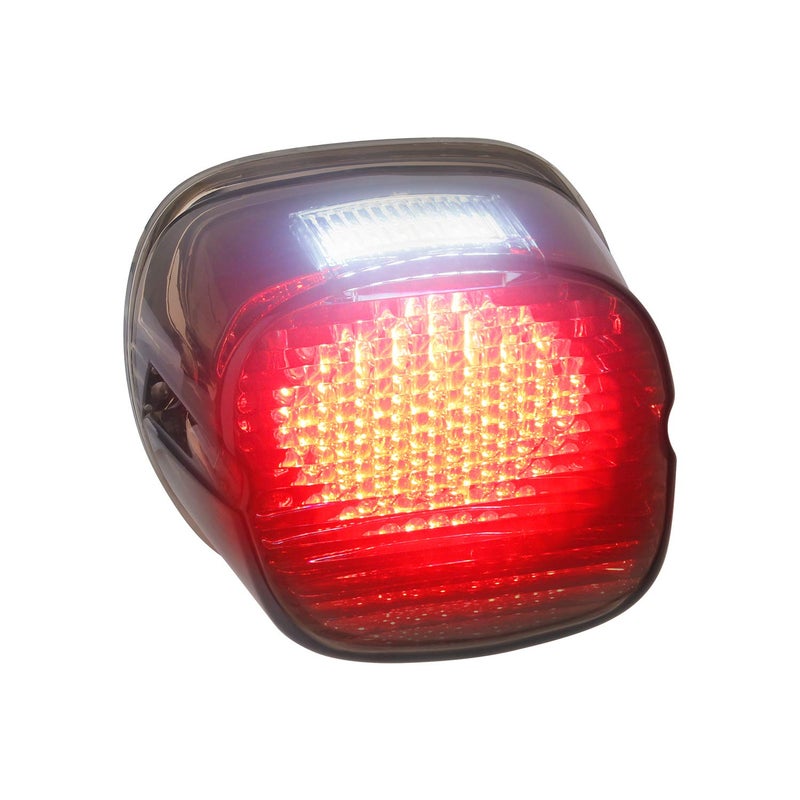 NTHREEAUTO Smoked LED Tail Light Motorcycle Rear Taillights with Brake License Plate Lights Compatible with Harley Dyna, FLST, FXSTB, FXST, Touring Models - Image 1